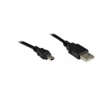 Alcasa 3310-AM03 USB kabelis USB 2.0 0,3 m USB A Mini-USB B Melns