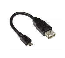 USB kabelis Alcasa 2511-OTG USB 2.0 0.1 m Micro-USB B USB A melns