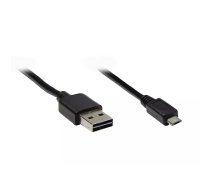 Alcasa USB 2.0 A/micro B, 1m USB kabelis USB A Micro-USB B Melns