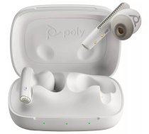 POLY Voyager Free 60 UC M balto smilšu krāsas austiņas + BT700 USB-C adapters + pamata uzlādes futlāris