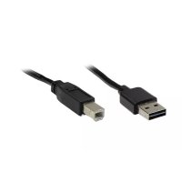 Alcasa USB 2.0 A/B, 0.5m USB kabelis 0,5 m USB A USB B Melns