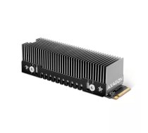 Axagon CLR-M2XT M.2 SSD Passivkühler Aluminium - 2280 M.2 NVMe SSD, Bezkontakta piedziņa Siltuma aizvadītājs / radiators Melns, Pelēks 1 pcs