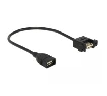 DeLOCK 0.25m 2xUSB2.0-A USB kabelis USB 2.0 0,25 m USB A Melns