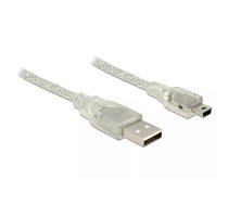 DeLOCK 0.5m, USB2.0-A/USB2.0 Mini-B USB kabelis 0,5 m USB A Mini-USB B Caurspīdīgs