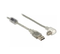 DeLOCK 84811 USB kabelis USB 2.0 0,5 m USB A USB B Sudrabs, Caurspīdīgs