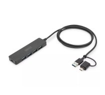 USB Hub Digitus DA-70236 4-Port Slim Line USB 3.0 Type-A Type-C 12000 Mbit/s
