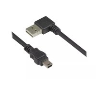 Alcasa 3310-EU005W USB kabelis USB 2.0 0,5 m USB A Mini-USB B Melns