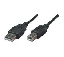 Manhattan 374507 USB kabelis USB 2.0 0,5 m USB A USB B Melns