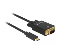 DeLOCK 85263 video kabeļu aksesuārs 3 m USB Veids-C VGA (D-Sub) Melns