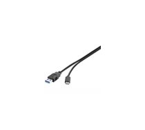 USB 3.1 kabelis Renkforce 1460359 — 1x USB 3.0 Type A uz 1x USB-C, 0,50 m, melns