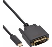 InLine 64132 video kabeļu aksesuārs 2 m USB Veids-C DVI-D Melns