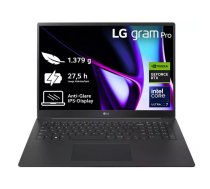 LG Gram 17Z90SP-E Intel Core Ultra 7 155H Portatīvais dators 43,2 cm (17") WQXGA 32 GB LPDDR5x-SDRAM 2 TB SSD NVIDIA GeForce RTX 3050 Wi-Fi 6E (802.11ax) Windows 11 Home Melns