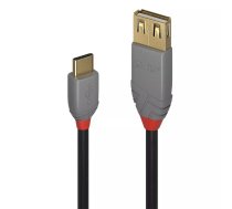 Lindy 36897 USB kabelis USB 2.0 0,15 m USB A USB C Melns, Pelēks