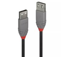 Lindy 36701 USB kabelis USB 2.0 0,5 m USB A Melns, Pelēks