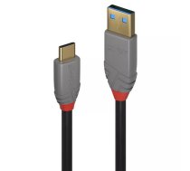Lindy 36911 USB kabelis 1 m USB C USB A Melns, Pelēks