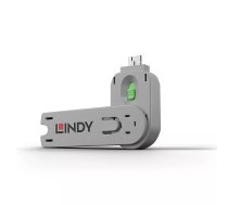 Lindy 40621 porta bloķētājs Pieslēgvietas bloķēšanas atslēga USB Type-A Zaļš Akrilonitrilbutadiēnstirēnterpolimēra (ABS) 1 pcs