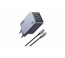 Ugreen Nexode Pro EU 3-Port GaN PD Fast Charger With USB-C Cable Universāls Melns, Pelēks AC Ātrā uzlāde Iekštelpas