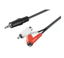 Goobay 50213 audio kabelis 1,5 m 3.5mm 2 x RCA Melns, Sarkans, Balts