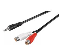 Goobay 50116 audio kabelis 15 m 3.5mm 2 x RCA Melns, Sarkans, Balts