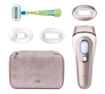 Epiliators BRAUN Silk‑Expert Pro IPL PL7253 — IPL matu noņemšana, 10 intensitātes līmeņi, sejas un ķermeņa uzgaļi, tīkla barošana, balti/rozā zeltaini