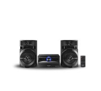 Mājas audio mini sistēma Panasonic SC-UX100E-K — 300 W RMS, Bluetooth, CD, USB, FM, 2‑ceļu skaļruņi (melns)