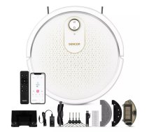 Robots putekļsūcējs SENCOR SRV 4550WH — Li‑Ion 2 600 mAh, līdz 100 min, žiroskopiskā navigācija, putekļsūcēšana + moping, Ø31 cm, augstums 7,5 cm