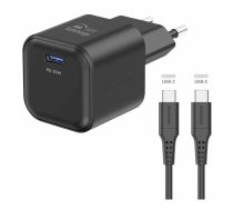 Ceļojumu lādētājs SWISSTEN GaN USB-C 35W PD ar 1,2 m USB-C datu kabeli