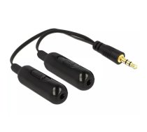 DeLOCK 0.19m, 3.5mm/2x3.5mm audio kabelis 0,19 m Melns