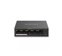 Mercusys MS105GP tīkla pārslēgs Gigabit Ethernet (10/100/1000) Power over Ethernet (PoE) Melns