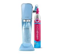 Gāzētājs SODASTREAM Art Blue Steel — 1 l plastmasas pudele, ogļskābības balons 60 l, 173×245×430 mm