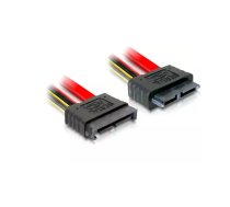 DeLOCK Cable SATA Slimline male > female SATA kabelis 0,3 m Melns