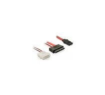 DeLOCK Cable Micro SATA FM + 2-Pin Power + SATA SATA kabelis 0,3 m SATA 7-pin Sarkans