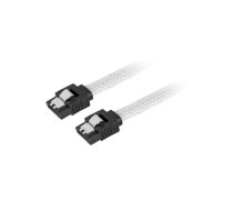 SATA kabelis Sharkoon Sata 3 0.3m 7-pins Melns Balts