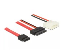 DeLOCK 84791 SATA kabelis 0,7 m SATA 13-pin SATA 7-pin + Molex (4-pin) Melns, Sarkans