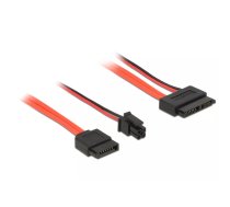 DeLOCK 0.3m, SATAIII 7p + 4p/Slim SATAIII 13p SATA kabelis 0,3 m SATA 7-pin + Molex (4-pin) SATA 13-pin Slimline Melns, Sarkans