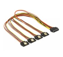 DeLOCK 60158 SATA kabelis 0,5 m SATA 15-pin 4 x SATA 15 kontakti Daudzkrāsains