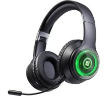 Austiņas DEFENDER FreeMotion B400 — vadu un bezvadu, USB‑C, AUX, aizvērtas supraaurālās, 20–20000 Hz, 118 dB, LED apgaismojums, melnas