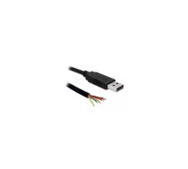 DeLOCK 83116 seriālais kabelis Melns 1,8 m USB Type-A DB-9