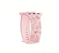 Silikona siksniņa Riff Butterfly priekš Apple Watch 42/44/45/49 mm, rozā