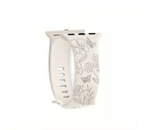 Silikona siksniņa Riff Butterfly Apple Watch 42–49 mm, krēmkrāsa, RF-BUT42-CREME