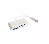 RoGer USB-C centrmezgls 3v1 USB 2.0 / karšu lasītājs SD/TF / balts