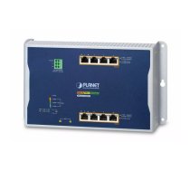 PLANET IP30, IPv6/IPv4, 4-Port Vadīts L2/L2+ Gigabit Ethernet (10/100/1000) Power over Ethernet (PoE) Zils, Pelēks