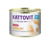 Mitrs kaķēnu barības KATTOVIT Feline Diet Urinary Teļa gaļa 185 g — veterināra urīnceļu atbalsta barība
