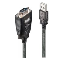 Lindy 42686 seriālais kabelis Melns 1,1 m USB Type-A DB-9