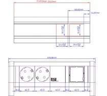 Bachmann DESK 2xCEE7/3 1xCM GST DESK kontaktligzdas kontaktligzdu bloks2 aizsargkontaktu kontaktligzdas kontaktligzdas 1x pielāgots modulis tukšs Ieejas un izejas jauda: GST18, bez montāžas kronšteina