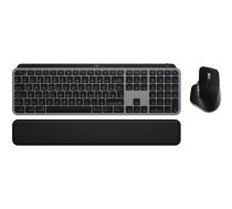 Logitech MX Keys S Combo for Mac tastatūra Pele iekļauta RF bezvadu sakari + Bluetooth QWERTZ Vācu Alumīnijs, Melns