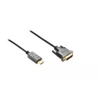 Alcasa DP-DVI3 video kabeļu aksesuārs 3 m DisplayPort DVI-D Melns