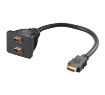 Goobay 68784 HDMI kabelis 0,1 m HDMI Type A (Standard) 2 x HDMI Type A (Standard) Melns