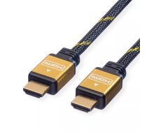 ROLINE GOLD HDMI High Speed Cable + Ethernet, M/M 5 m HDMI kabelis HDMI Type A (Standard) Melns, Zelts