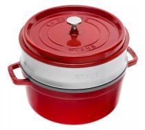 Apaļais čuguna katls ar Staub ieliktni - 3,8 ltr, sarkans